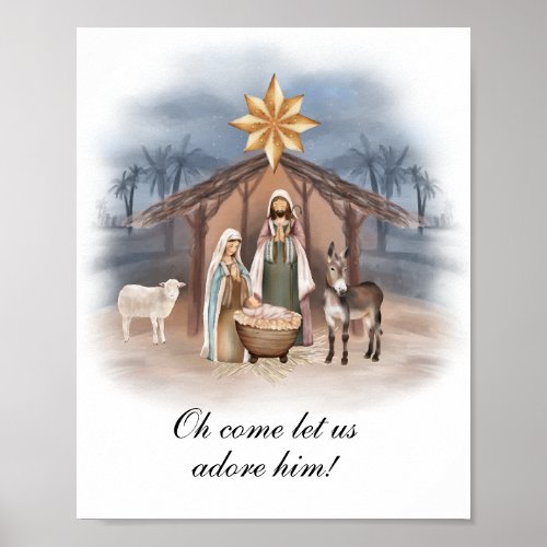 Christmas Nativity Wall Art Poster Jesus