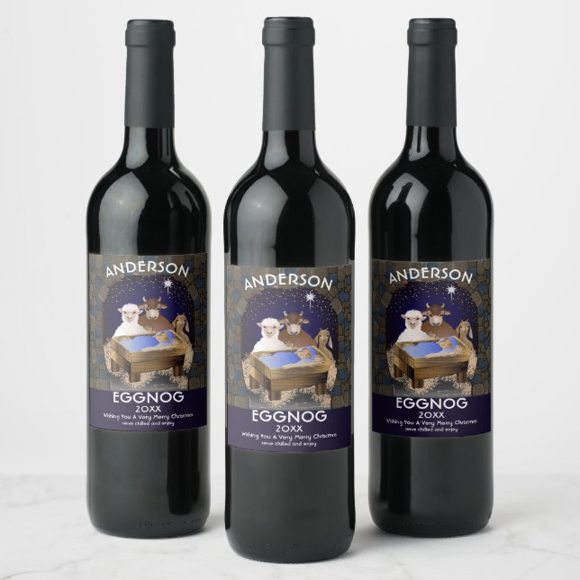 Christmas Nativity Wine Label (Bottles)