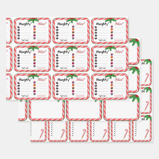 Christmas Naughty and Nice Wrapping Paper | Zazzle