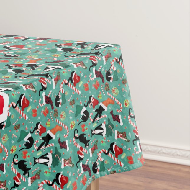 Christmas Naughty cats and stockings personalized Tablecloth (In Situ)