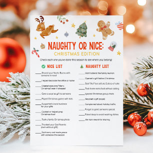 Christmas Naughty or Nice Game Holiday Card