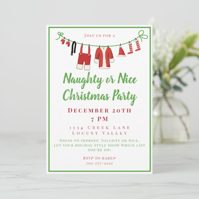 Christmas Naughty or Nice Party Invitation | Zazzle