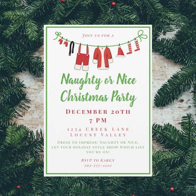 Christmas Naughty or Nice Party  Invitation (Creator Uploaded)