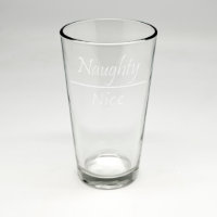 Christmas Naughty or Nice Sand Etched Pint Glass