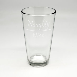 Christmas Naughty or Nice Sand Etched Pint Glass
