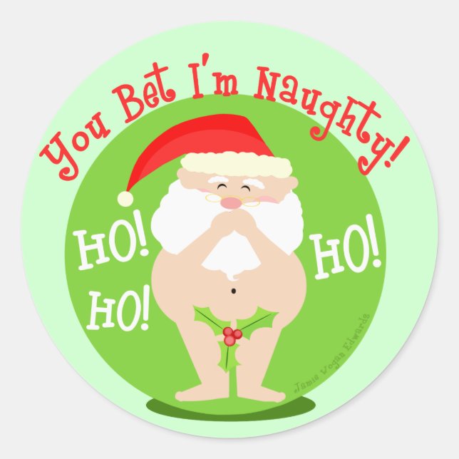 Christmas Naughty Santa Gift Stickers (Front)
