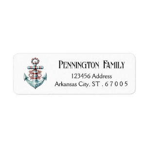 Christmas Nautical Mailing Address Family Label