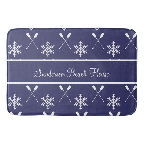 Christmas Nautical paddles  winter paddles beach Bath Mat