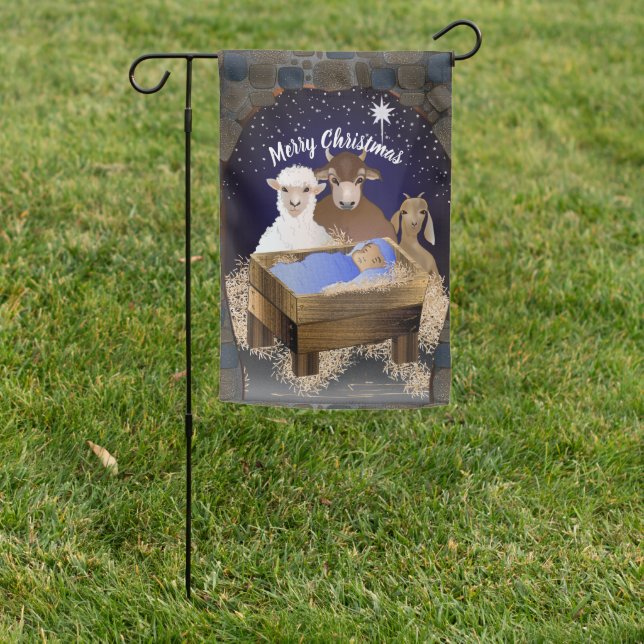 Christmas Navitity Manger Garden Flag (In SItu)
