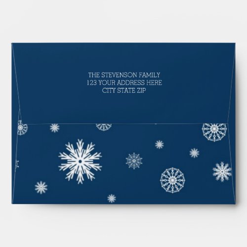 Christmas Navy Blue Snowflake Envelopes