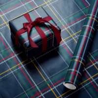 Christmas navy plaid classic holiday simple