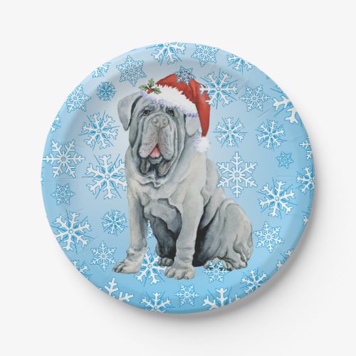 Christmas Neapolitan Mastiff Paper Plates