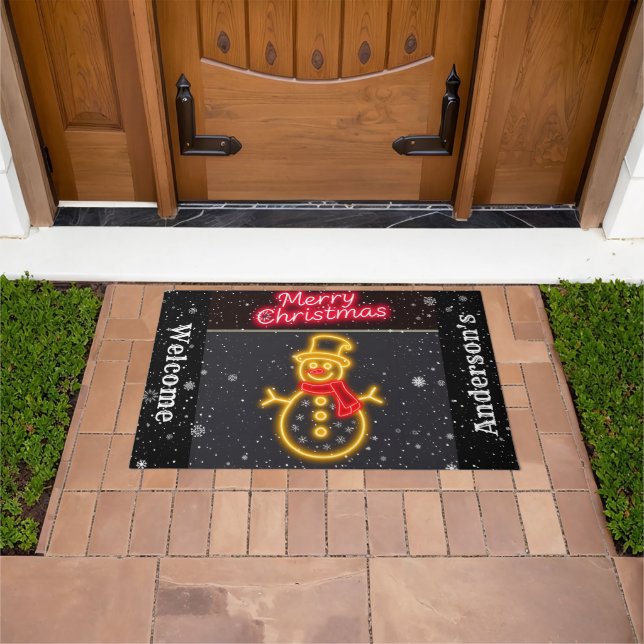 Christmas Neon Modern Holiday Collection Doormat (Outdoor)