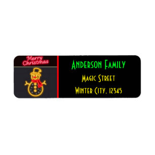 Christmas Neon Modern Holiday Collection Label