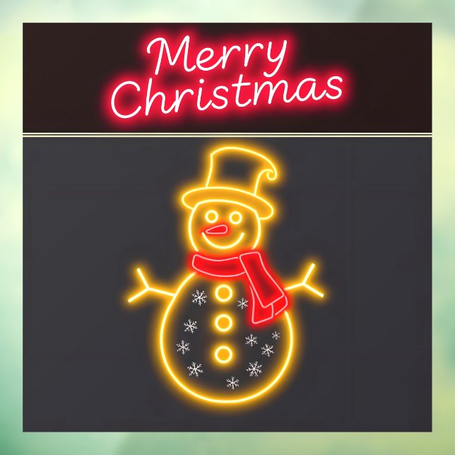 Christmas Neon Modern Holiday Collection Window Cling (Sheet 3)