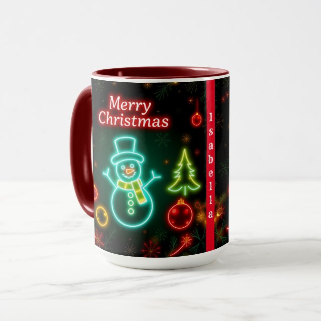 Christmas Neon Popular Holiday Collection Mug (Front Left)
