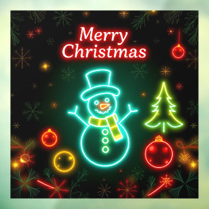 Christmas Neon Popular Holiday Collection Window Cling