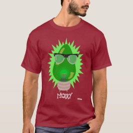 Christmas Nerd Cartoon Personalize Holiday Bulb T-Shirt