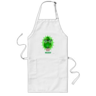Christmas Nerd Cartoon Personalize Holiday Fun Long Apron