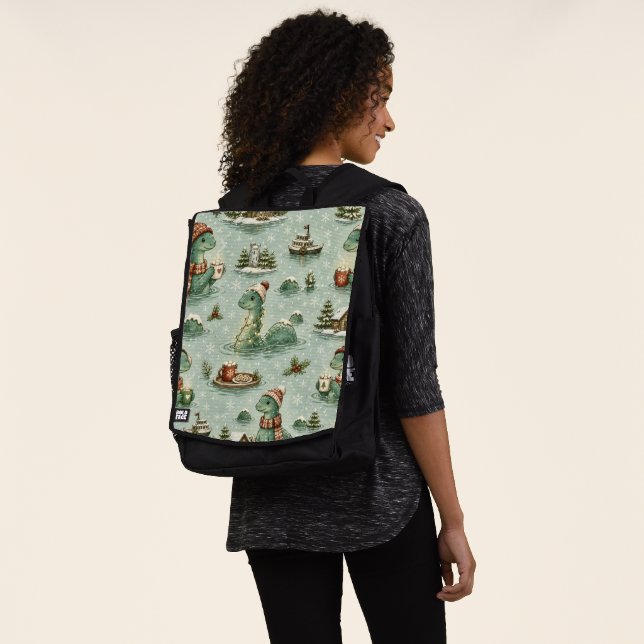 Christmas Nessie Loch Ness Monster Cozy Cryptids  Backpack (Worn)