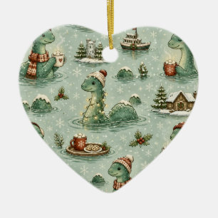 Christmas Nessie Loch Ness Monster Cozy Cryptids Ceramic Ornament