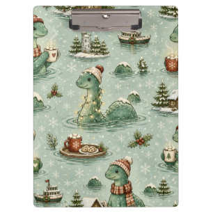 Christmas Nessie Loch Ness Monster Cozy Cryptids Clipboard