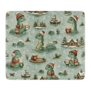 Christmas Nessie Loch Ness Monster Cozy Cryptids Cutting Board