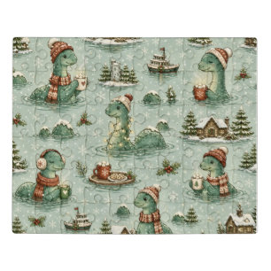 Christmas Nessie Loch Ness Monster Cozy Cryptids Jigsaw Puzzle