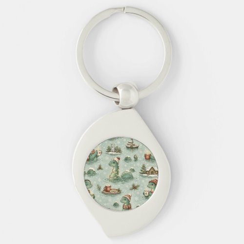 Christmas Nessie Loch Ness Monster Cozy Cryptids Keychain