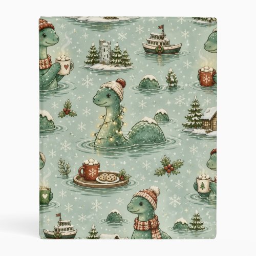 Christmas Nessie Loch Ness Monster Cozy Cryptids  Mini Binder