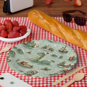 Christmas Nessie Loch Ness Monster Cozy Cryptids  Paper Plates