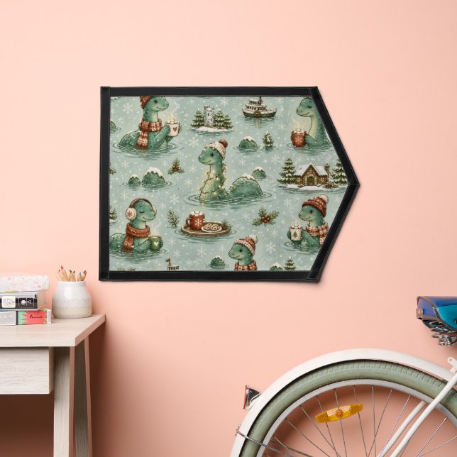 Christmas Nessie Loch Ness Monster Cozy Cryptids  Pennant (Insitu 2)