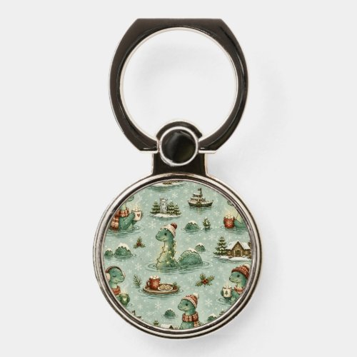 Christmas Nessie Loch Ness Monster Cozy Cryptids  Phone Ring Stand