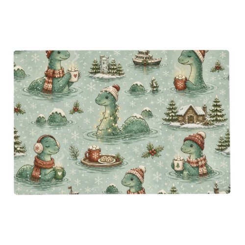 Christmas Nessie Loch Ness Monster Cozy Cryptids Placemat