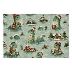 Christmas Nessie Loch Ness Monster Cozy Cryptids Poster