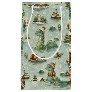 Christmas Nessie Loch Ness Monster Cozy Cryptids  Small Gift Bag