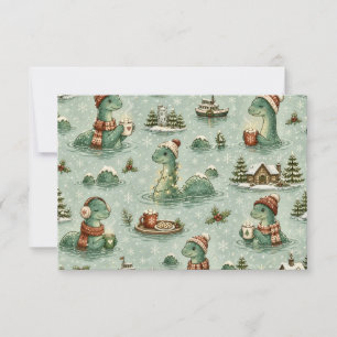 Christmas Nessie Loch Ness Monster Cozy Cryptids Thank You Card