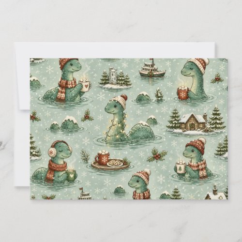 Christmas Nessie Loch Ness Monster Cozy Cryptids  Thank You Card