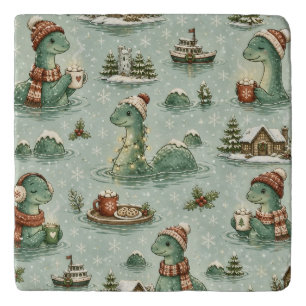 Christmas Nessie Loch Ness Monster Cozy Cryptids Trivet