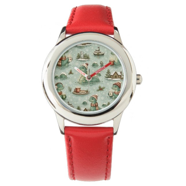 Christmas Nessie Loch Ness Monster Cozy Cryptids  Watch (Front)