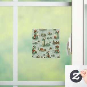 Christmas Nessie Loch Ness Monster Cozy Cryptids Window Cling
