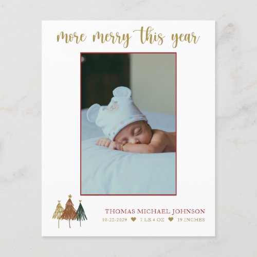 Christmas New Baby Birth Announcement Card