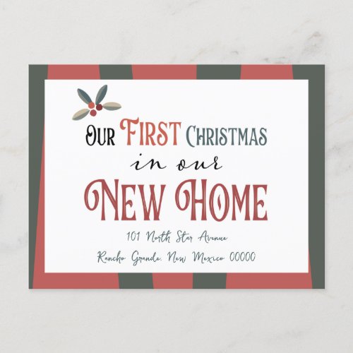 Christmas New Home Change of Address Announcement Postcard
