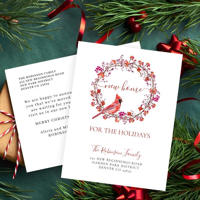 Christmas new home for the holidays moving announcement postcard (Creator Uploaded)