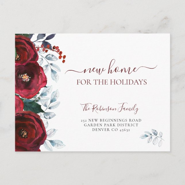 Christmas new home for the holidays moving announcement postcard (Front)
