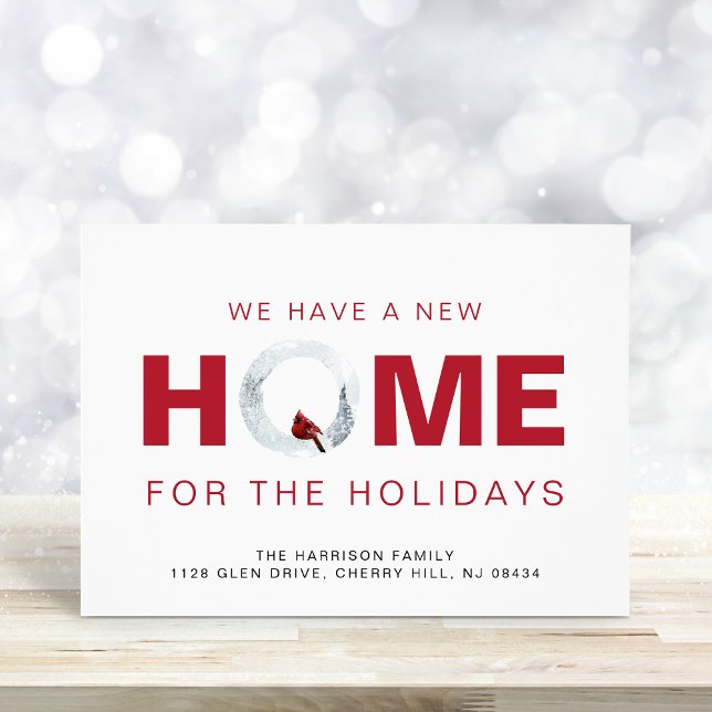 Christmas New Home Red Cardinal Holiday Moving Announcement (Creator Uploaded)