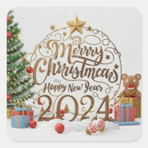 Christmas / new year 2024 square sticker