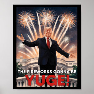 Christmas New Year 2025 Holiday Trump Fireworks Go Poster