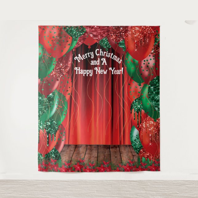 Christmas New Year Balloon Photo Booth Backdrop (Front)