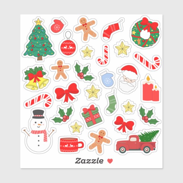Christmas New Year Cozy Winter Scrapbook Planner Sticker (Sheet)